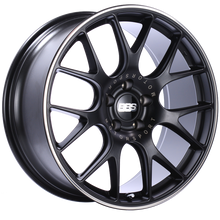 Load image into Gallery viewer, BBS CH-R 20x9 5x115 ET24 Satin Black Polished Rim Protector Wheel -82mm PFS/Clip Required
