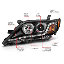 Load image into Gallery viewer, ANZO 2010-2011 Toyota Camry Projector Headlights w/ Halo Black (CCFL)