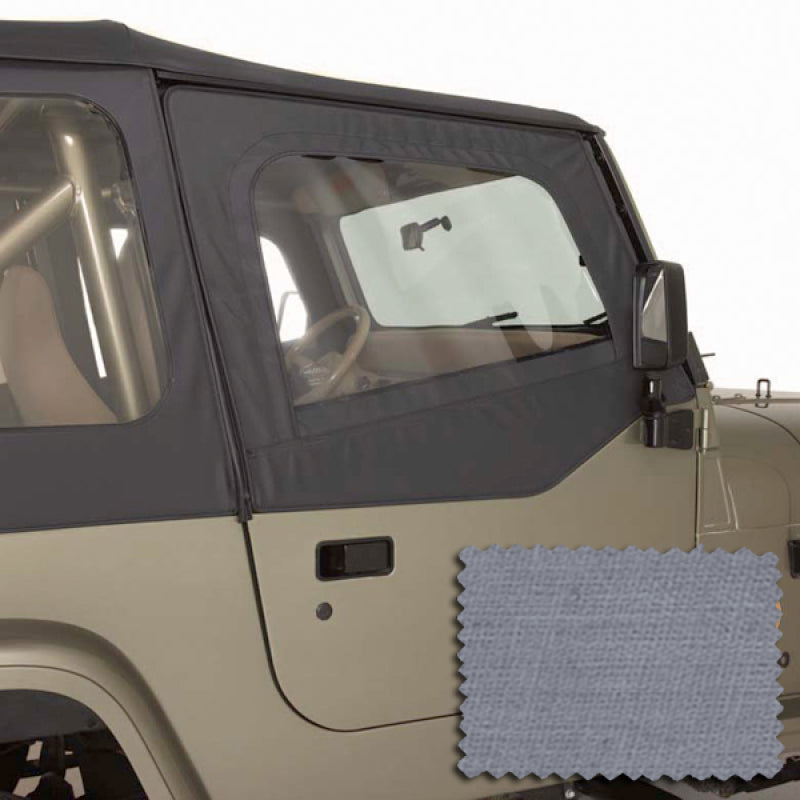 Rugged Ridge Upper Soft Door Kit Gray 88-95 Jeep Wrangler YJ