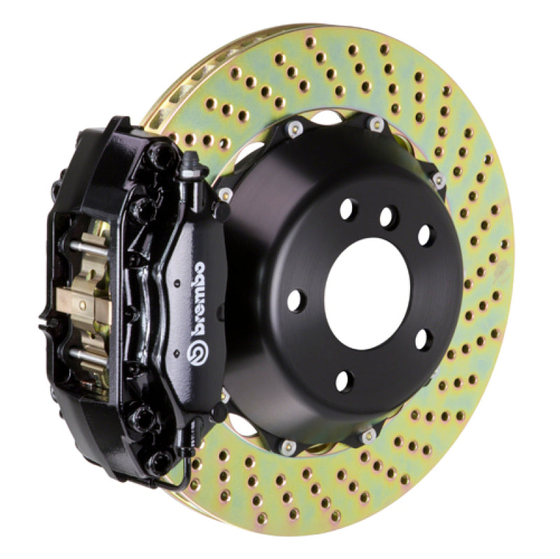 Brembo 02-05 7-Series (Through 3/5 Prod) Rr GT BBK 4 Piston Cast 2pc 345x28 2pc Rotor Drilled-Black