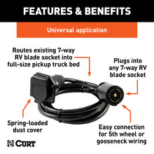 Load image into Gallery viewer, Curt 7ft Original Equipment Wiring Extension (Routes 7-Way RV Blade to Truck Bed)