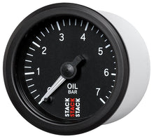 Load image into Gallery viewer, Autometer Stack 52mm 0-7 Bar M10 Male Pro Stepper Motor Oil Pressure Gauge - Black