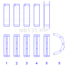 King Engine Bearings Ford 281 4.6L SOHC 16V Performance Main Bearing Set - Oversize .026