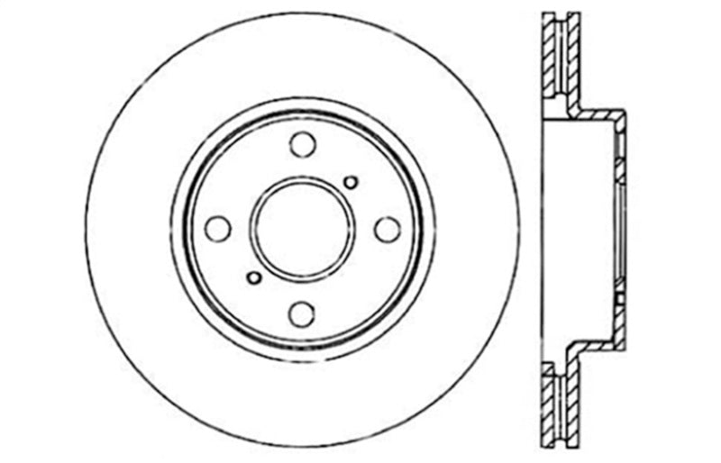 StopTech 04-07 Scion xA / 04-06 xB SportStop Slotted & Drilled Right Front Rotor