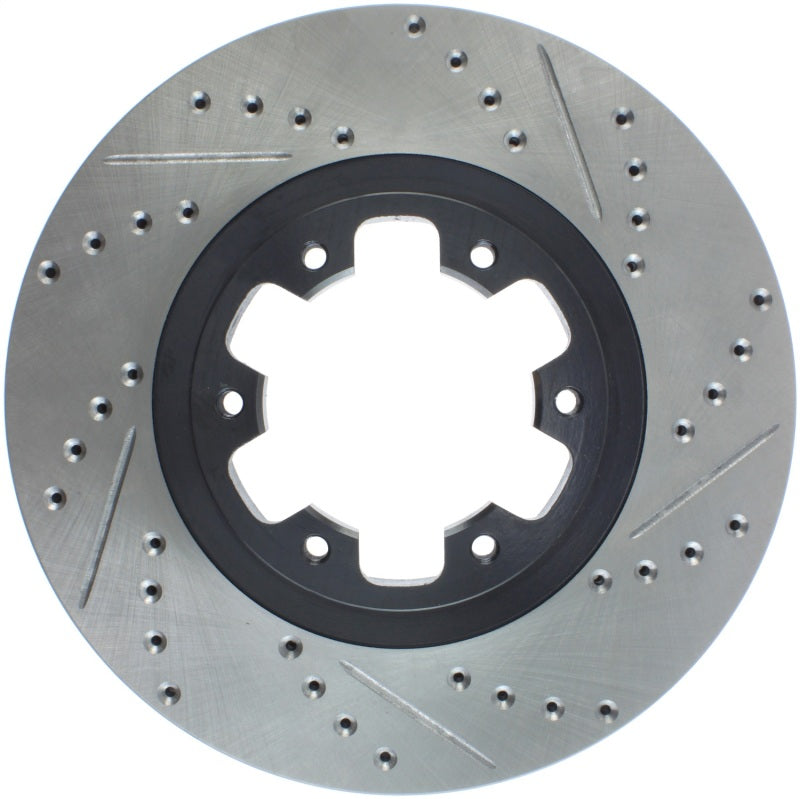 StopTech 98-03 Infiniti QX4/QX56 / 12/98-04 Nissan Pathfinder Slotted & Drilled Left Front Rotor