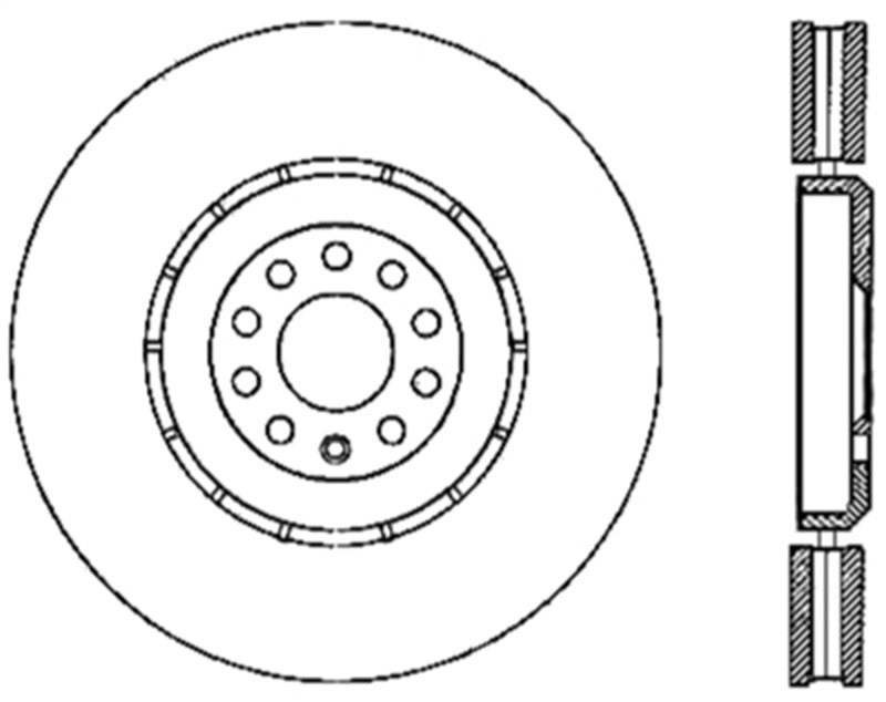 StopTech 04-06 Audi TT Quattro / 04 VW Golf R32 AWD Drilled Right Front Cryo Rotor