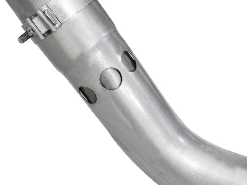 aFe Large Bore-HD 4in 409 Stainless Steel DPF-Back Exhaust w/Polished Tips 15-16 Ford Diesel Truck