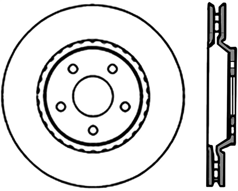 StopTech Power Slot 05-08 Chevy Cobalt / 04-08 Chevy Malibu Front Left Slotted Cryo Rotor