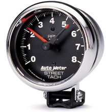 Load image into Gallery viewer, Autometer Traditional Chrome 3-3/4in 8k w/ Red Line Tachometer