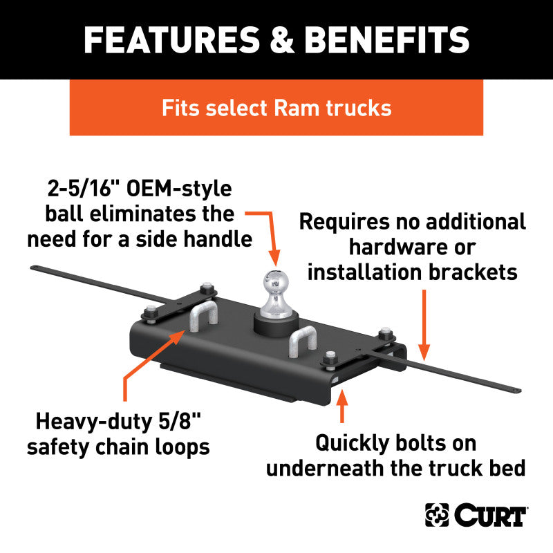 Curt 14-17 Ram 2500 OEM-Style Gooseneck Hitch