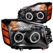 Load image into Gallery viewer, ANZO 2004-2007 Nissan Armada Projector Headlights w/ Halo Black (CCFL)