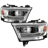 Spyder Dodge Ram 19-20 Halogen Model Projector Headlights Chrome PRO-YD-DR19HALSI-SEQ-C