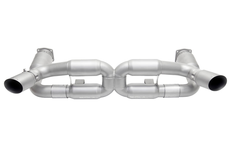 SOUL 06-09 Porsche 997.1 Turbo Sport X-Pipe Exhaust (w/ 200 Cell Cats) - GT2 Style Sig Satin Tips