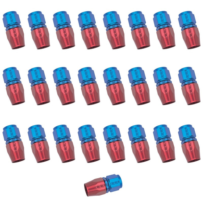 Russell Performance -10 AN Red/Blue Straight Full Flow Hose End (25 pcs.)