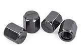 Stylish Valve Stem Cap Set; 4 Pc.; Aluminum; Gunmetal;